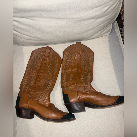 Dan Post Boots Womens 6M Brown/Green Cowgirl Western Boots - Picture 6 of 11